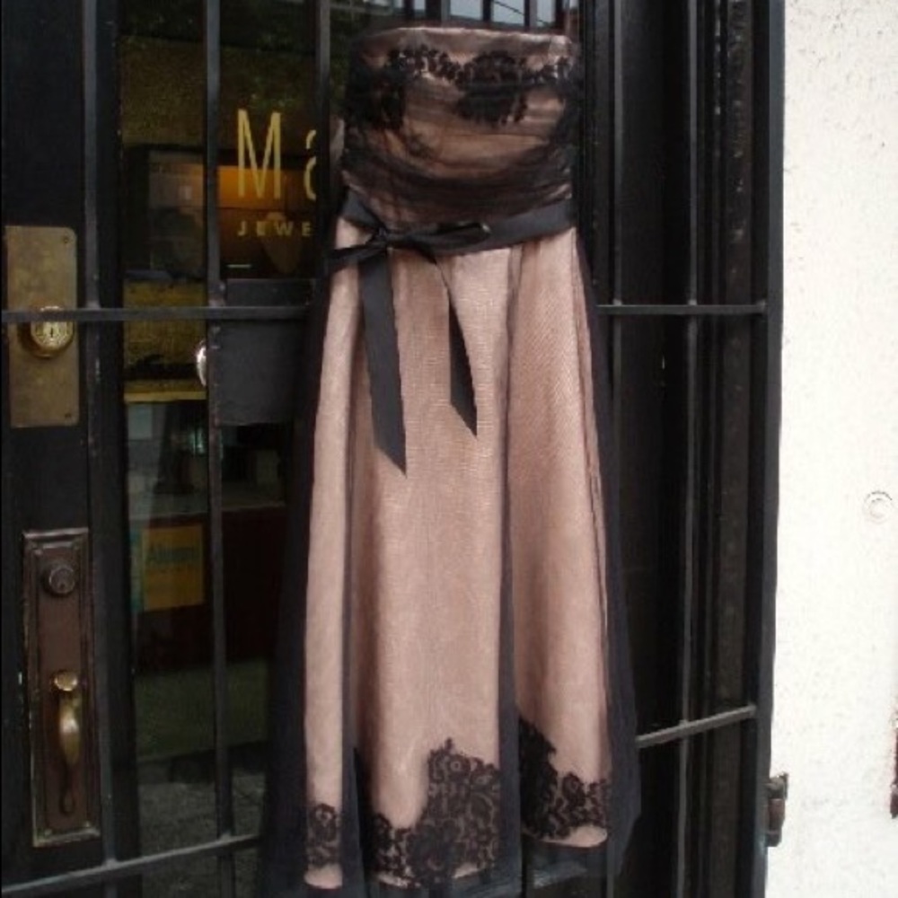 Black and cream bridesmaid dress